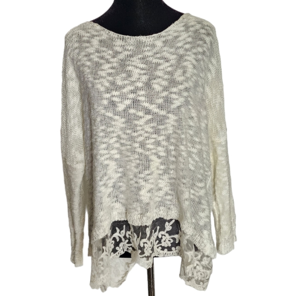 Creme Lace Knit Sweater